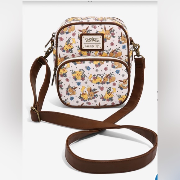 Loungefly Handbags - Loungefly Pokémon Pikachu & Eevee Floral Crossbody Bag